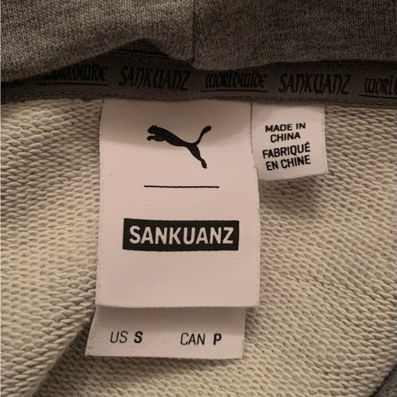 🌙 PUMA X SANKUANZ LOGO GREY LONG SLEEVE PULLOVER HOODIE - SIZE SMALL 🌙 - Picture 7 of 14